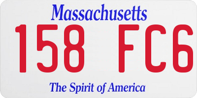 MA license plate 158FC6