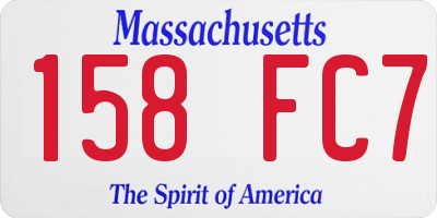 MA license plate 158FC7