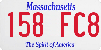 MA license plate 158FC8