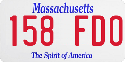 MA license plate 158FD0