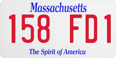 MA license plate 158FD1