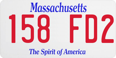 MA license plate 158FD2