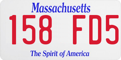 MA license plate 158FD5