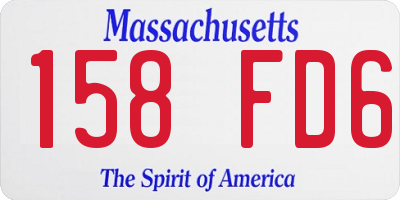 MA license plate 158FD6