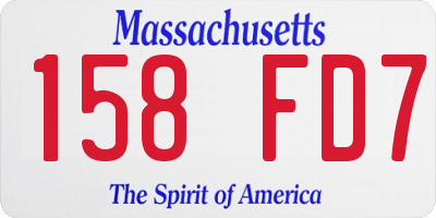 MA license plate 158FD7