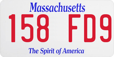 MA license plate 158FD9