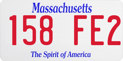 MA license plate 158FE2