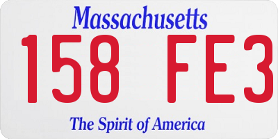 MA license plate 158FE3