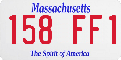 MA license plate 158FF1