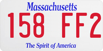 MA license plate 158FF2