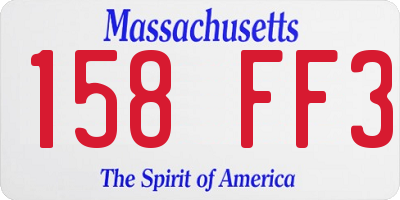 MA license plate 158FF3