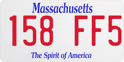 MA license plate 158FF5