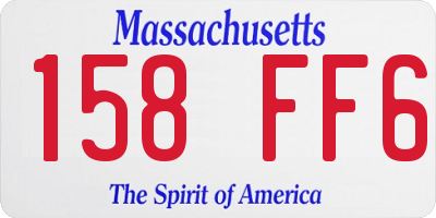 MA license plate 158FF6