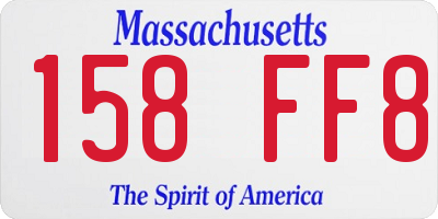 MA license plate 158FF8