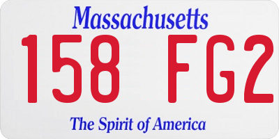 MA license plate 158FG2