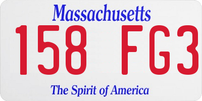 MA license plate 158FG3