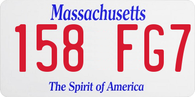 MA license plate 158FG7