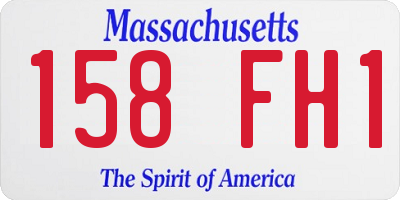MA license plate 158FH1