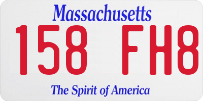 MA license plate 158FH8