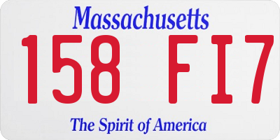 MA license plate 158FI7