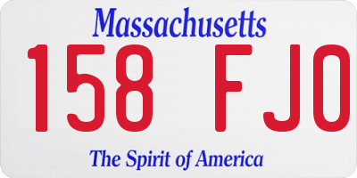 MA license plate 158FJ0