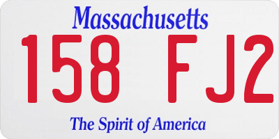 MA license plate 158FJ2