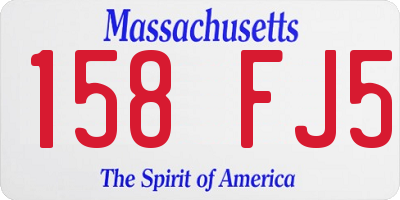 MA license plate 158FJ5