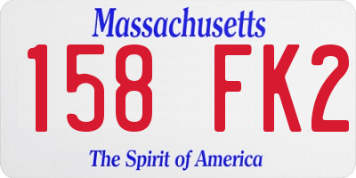 MA license plate 158FK2