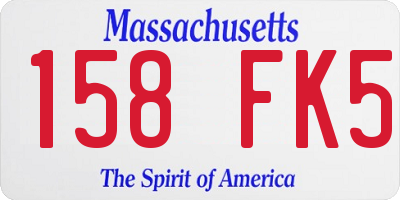 MA license plate 158FK5