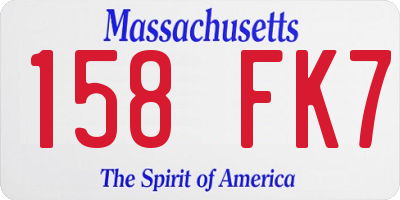 MA license plate 158FK7