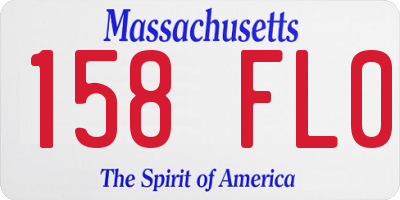 MA license plate 158FL0