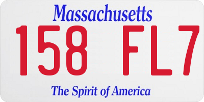 MA license plate 158FL7