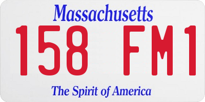 MA license plate 158FM1