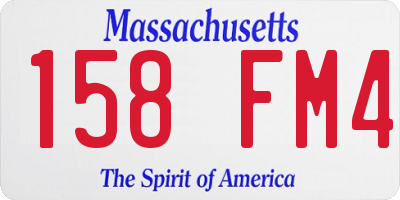 MA license plate 158FM4