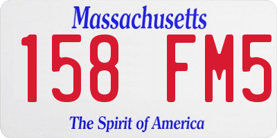 MA license plate 158FM5