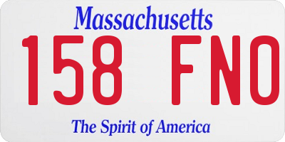 MA license plate 158FN0