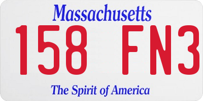 MA license plate 158FN3