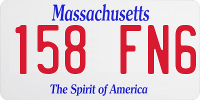 MA license plate 158FN6