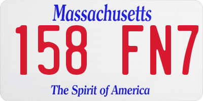 MA license plate 158FN7