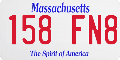 MA license plate 158FN8