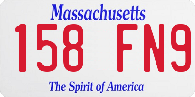 MA license plate 158FN9