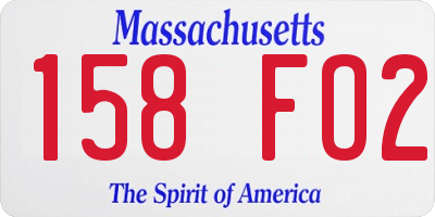 MA license plate 158FO2