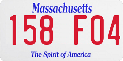 MA license plate 158FO4