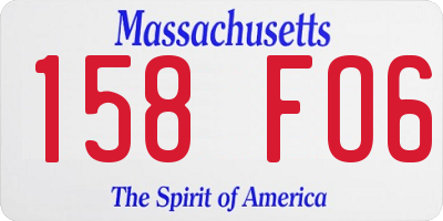 MA license plate 158FO6