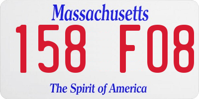 MA license plate 158FO8