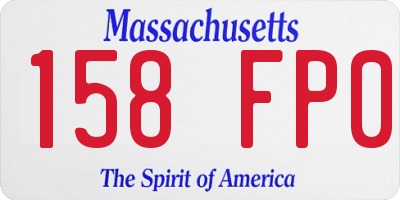 MA license plate 158FP0