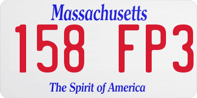 MA license plate 158FP3