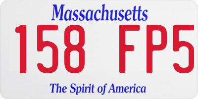 MA license plate 158FP5
