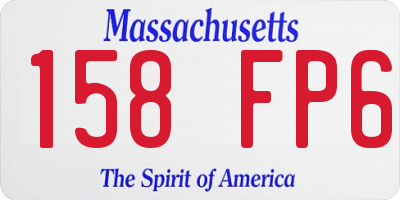 MA license plate 158FP6