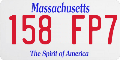 MA license plate 158FP7